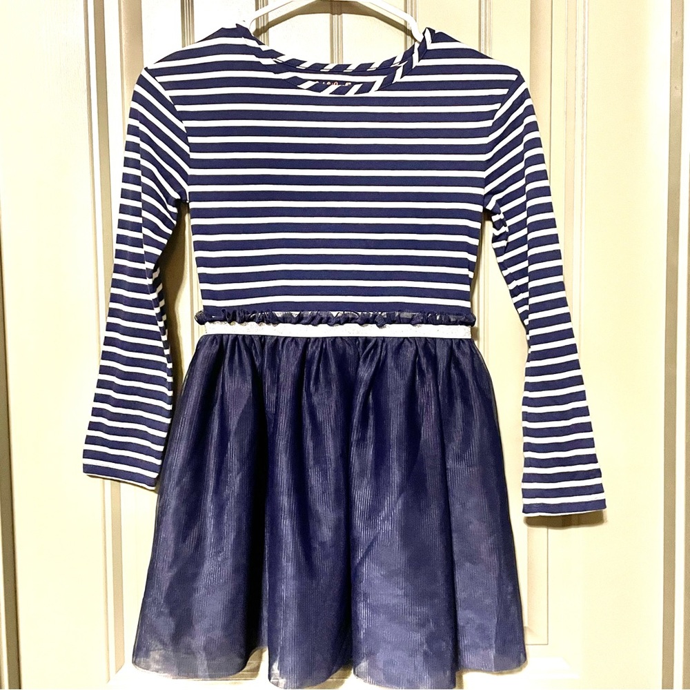 Girls Striped Long-sleeve Dress